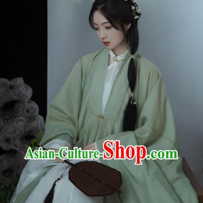 Chinese Ancient Royal Princess Clothing Traditional Green Hanfu Dresses Ming Dynasty Young Lady Costumes