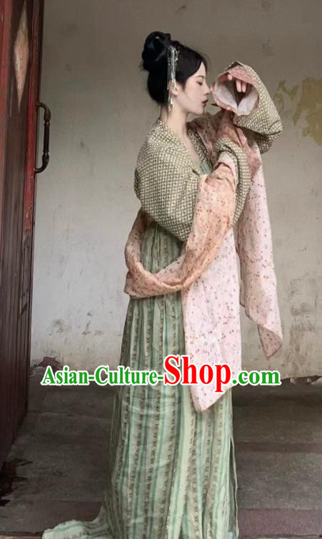 Chinese Ancient Country Lady Dress Tang Dynasty Hanfu Traditional Garment Costumes Complete Set Chinese Ancient Country Lady Dress Tang Dynasty Hanfu Traditional Garment Costumes Complete Set