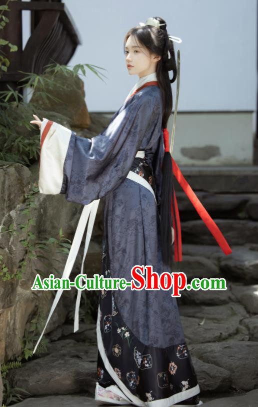 Chinese Traditional Garment Costumes Ancient Palace Lady Dress Han Dynasty Hanfu Curving Front Robe Chinese Traditional Garment Costumes Ancient Palace Lady Dress Han Dynasty Hanfu Curving Front Robe