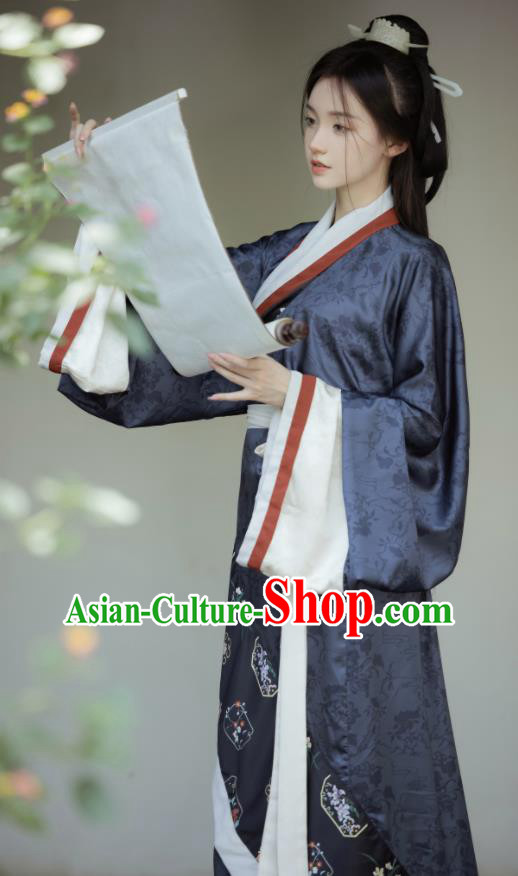 Chinese Traditional Garment Costumes Ancient Palace Lady Dress Han Dynasty Hanfu Curving Front Robe Chinese Traditional Garment Costumes Ancient Palace Lady Dress Han Dynasty Hanfu Curving Front Robe
