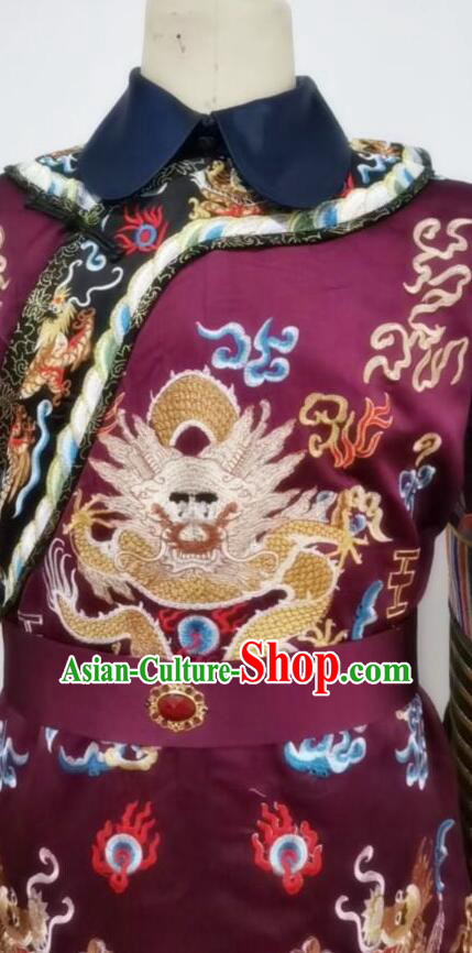 Chinese Ancient Eunuch Outfit Qing Dynasty Embroidered Official Garment Costumes Complete Set Chinese Ancient Eunuch Outfit Qing Dynasty Embroidered Official Garment Costumes Complete Set