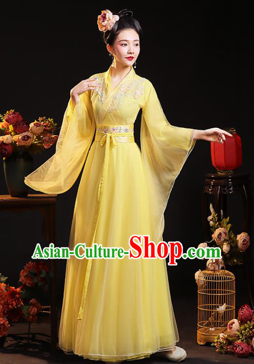 Chinese Ancient Young Mistress Clothing Traditional Yellow Hanfu Dress Song Dynasty Noble Beauty Costume Chinese Ancient Young Mistress Clothing Traditional Yellow Hanfu Dress Song Dynasty Noble Beauty Costume