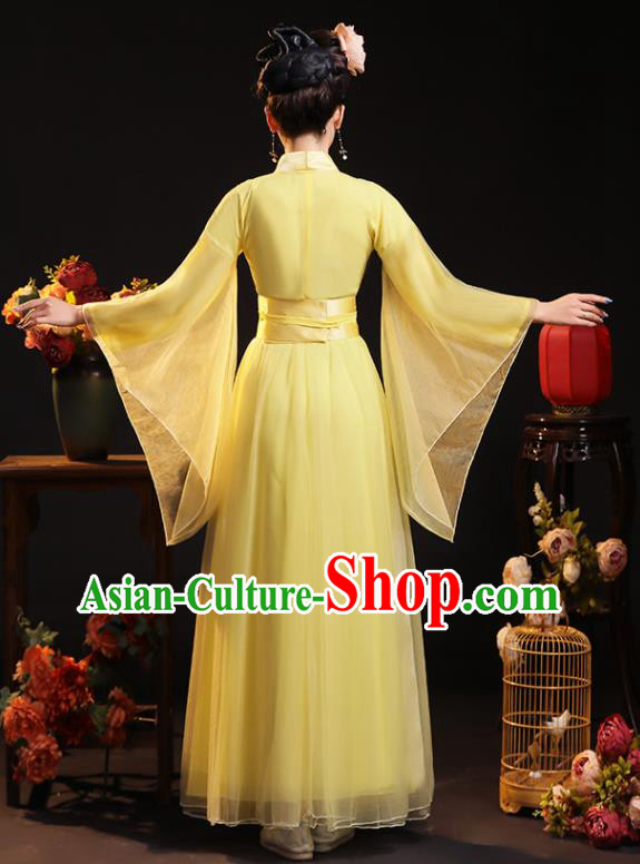 Chinese Ancient Young Mistress Clothing Traditional Yellow Hanfu Dress Song Dynasty Noble Beauty Costume Chinese Ancient Young Mistress Clothing Traditional Yellow Hanfu Dress Song Dynasty Noble Beauty Costume