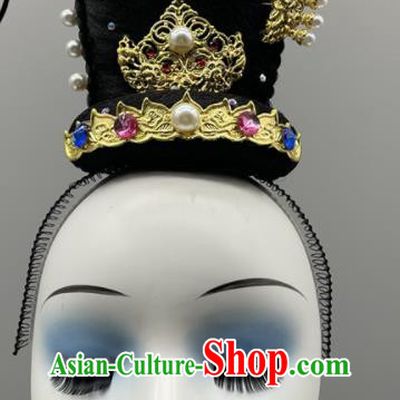 Chinese Hunhuang Flying Apsaras Dance Hair Jewelry Stage Performance Wig Chignon Classical Dance Hairpiece Han Tang Dance Headdress