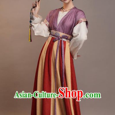 Chinese Traditional Hanfu Dress Ancient Palace Beauty Clothing Tang Dynasty Princess Garment Costumes