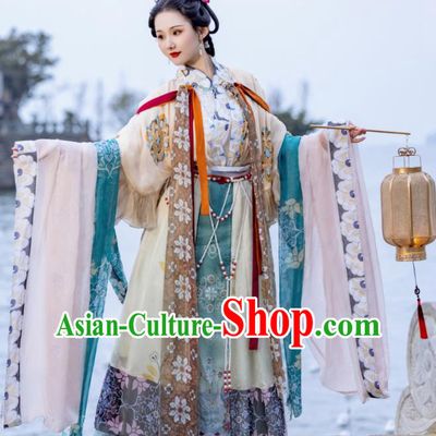 Chinese Jin Dynasty Imperial Consort Garment Costumes Traditional Court Woman Hanfu Dress Ancient Goddess Luo Clothing