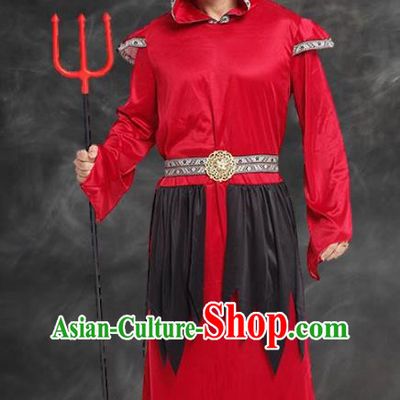 Halloween Cosplay Satan of Death Costume Fancy Ball Demon Red Clothing