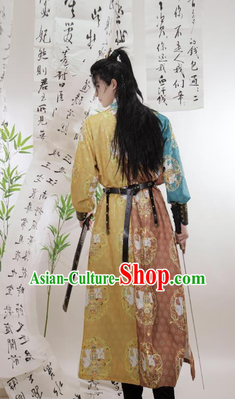 China Tang Dynasty Male Robes Traditional Hanfu Ancient Swordsman Costumes China Tang Dynasty Male Robes Traditional Hanfu Ancient Swordsman Costumes