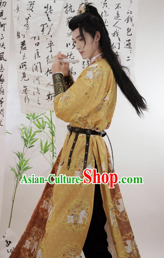China Tang Dynasty Male Robes Traditional Hanfu Ancient Swordsman Costumes China Tang Dynasty Male Robes Traditional Hanfu Ancient Swordsman Costumes