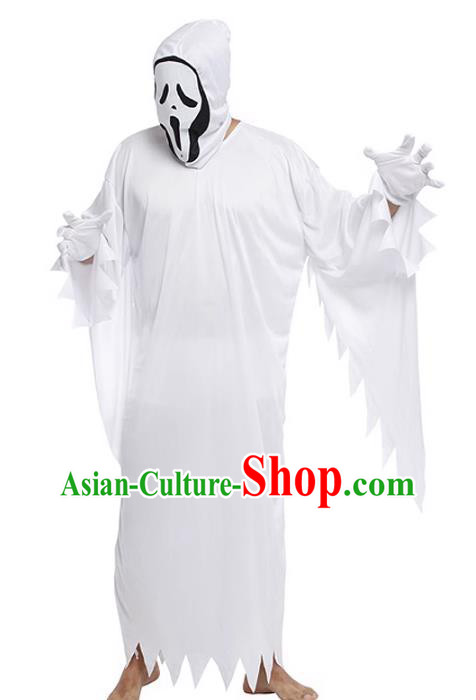 Top Halloween Costume Cosplay White Ghost Robe Fancy Ball Devil Clothing Top Halloween Costume Cosplay White Ghost Robe Fancy Ball Devil Clothing