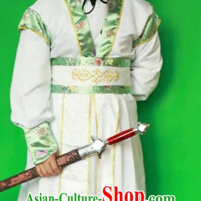China Ancient Swordsman Clothing Journey to the West Bai Long Ma White Outfit Ming Dynasty Childe Costume