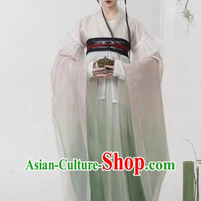 China Ancient Palace Lady Costumes Traditional Southern and Northern Dynasties Hanfu Dresses Complete Set