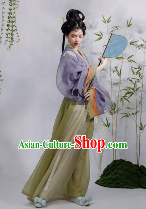 China Traditional Jin Dynasty Royal Princess Hanfu Dresses Ancient Goddess Costumes