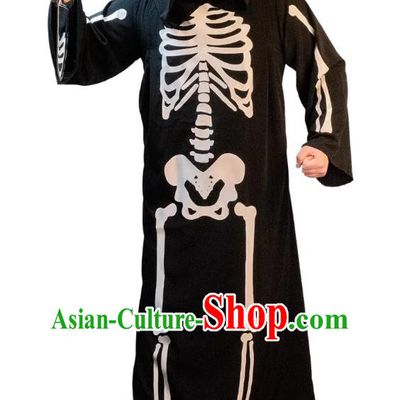 Halloween Fancy Ball Costume Death Clothing and Headdress Top Cosplay Demon Skull Outfit