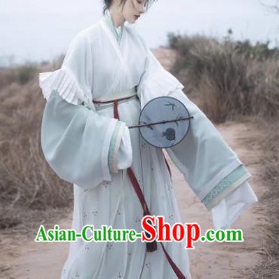 China Traditional Hanfu Ancient Young Lady Clothing Jin Dynasty Noble Woman Replica Costumes