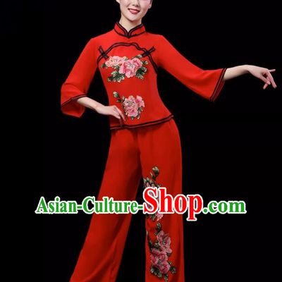 Ethnic Dance Costumes For Middle Aged And Elderly Women Fan Dance Performance Costumes Yangko Costumes Square Dance Suits