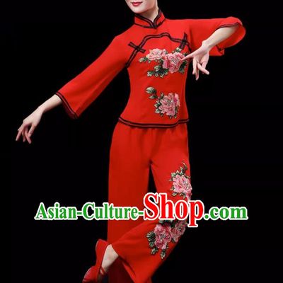 Ethnic Dance Costumes For Middle Aged And Elderly Women Fan Dance Performance Costumes Yangko Costumes Square Dance Suits