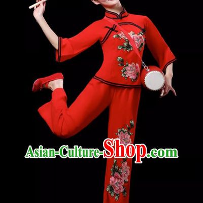 Ethnic Dance Costumes For Middle Aged And Elderly Women Fan Dance Performance Costumes Yangko Costumes Square Dance Suits