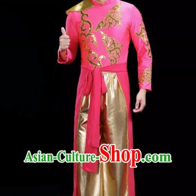 Pink Men S Drumming Costumes Opening Dance Costumes Male Backup Dancer Suits Modern Dance Costumes Fan Dancers Dragon Dance Costumes