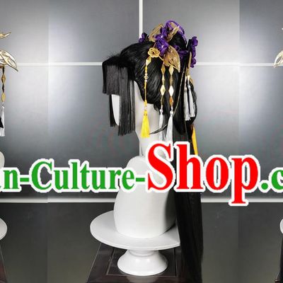 Yantian Loli Entry Level Dengluo Wig and Headdress Jianwang 3 Jiansan Cosplay Headwear