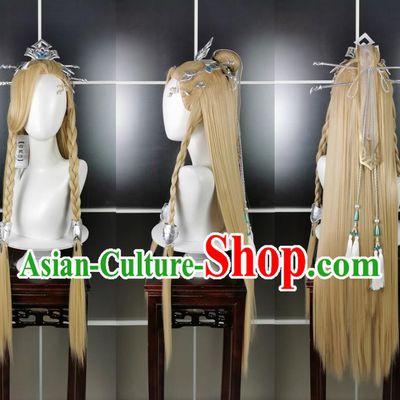 Molten Gold Curly Butterfly Gold Shota Wig Headdress Jiansan Cosplay Wig Headgear Blonde Hair