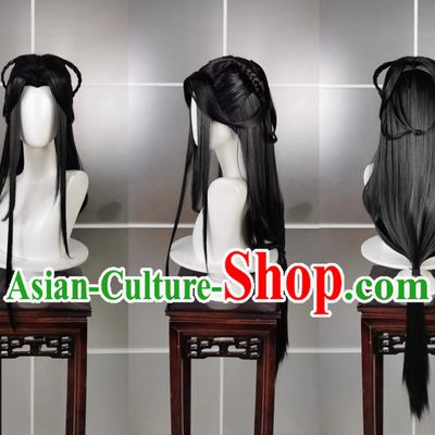 Qixiu Adult Girl Zhuo Xinxiu Sister Wig and Headdress Jianwang 3 Jiansan Cosplay Headpiece
