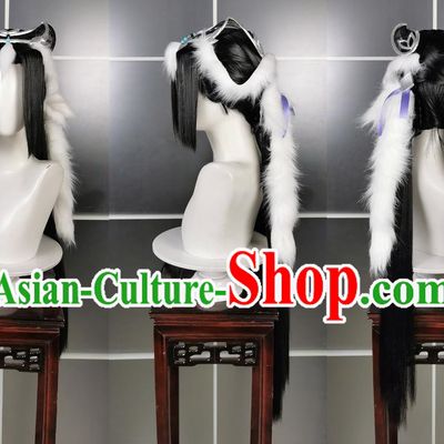 Ba Dao Loli Xue He Ba Luo Wig and Headdress Jian Wang 3 Jian San Cosplay Headpiece