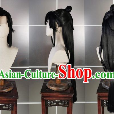 Pure Yang Adult Female Taoist Nun Wig Headdress Sword Three Cosplay Hand Hook Beauty Peak Shape Hair