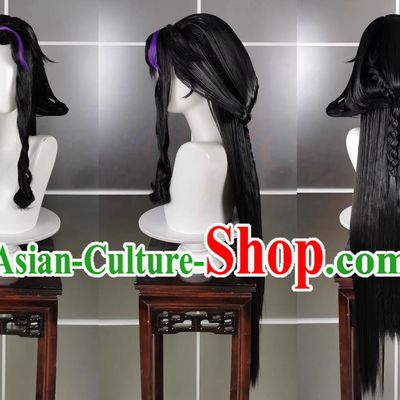 Five Poisons Adult Girl Zhan Feng Du Sister Wig and Headdress Jianwang 3 Jian San Cosplay Headwear Styling Hair