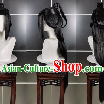 Pure Yang Adult Girl Zhan Feng Taoist Wig Headdress Jianwang 3 Jiansan Cosplay Headpiece