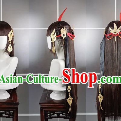 Mingjiao Loli Xuehe Miaoluo Wig and Headdress Jianwang 3 Jiansan Cosplay Headpiece