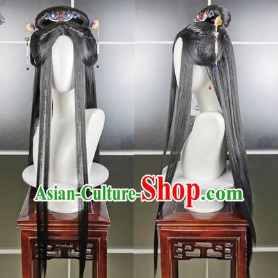Hanfu Wig and Headdress For Women Full Costume Wig Full Head Hair