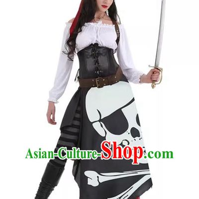 Professional Halloween Stage Performance Clothing Fancy Ball Costume Cosplay Woman Pirate Dress