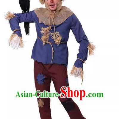 Cosplay Scarecrow Outfit Professional Halloween Stage Performance Clothing Fancy Ball Beggar Costume