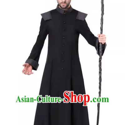 Cosplay Prophet Black Outfit Halloween Stage Performance Clothing Fancy Ball Wizard Costume