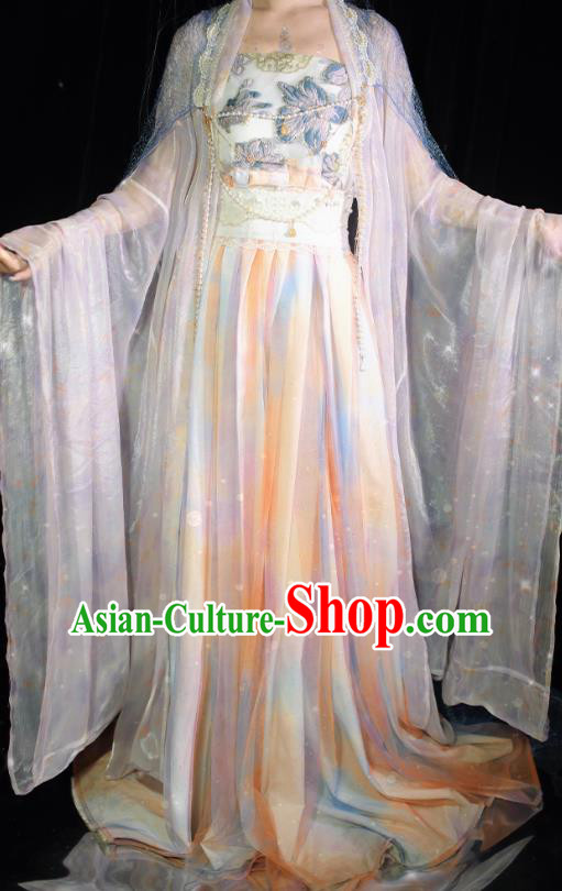 Ice Queen Hanfu China Ancient Goddess Clothing Fairy Blue Hezi Dress Ice Queen Hanfu China Ancient Goddess Clothing Fairy Blue Hezi Dress