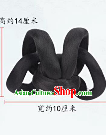 Top Hanfu Court Woman Headpiece Handmade Chignon Chinese Song Dynasty Empress Wig Top Hanfu Court Woman Headpiece Handmade Chignon Chinese Song Dynasty Empress Wig