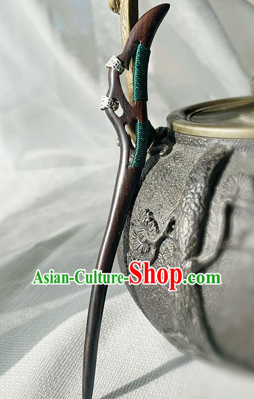 Handmade Cheongsam Hair Jewelry Christmas Gift Chinese Hanfu Ebony Hairpin Traditional Taoist Headgear Handmade Cheongsam Hair Jewelry Christmas Gift Chinese Hanfu Ebony Hairpin Traditional Taoist Headgear