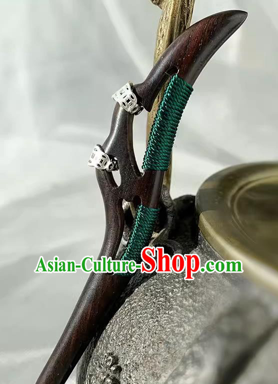 Handmade Cheongsam Hair Jewelry Christmas Gift Chinese Hanfu Ebony Hairpin Traditional Taoist Headgear Handmade Cheongsam Hair Jewelry Christmas Gift Chinese Hanfu Ebony Hairpin Traditional Taoist Headgear