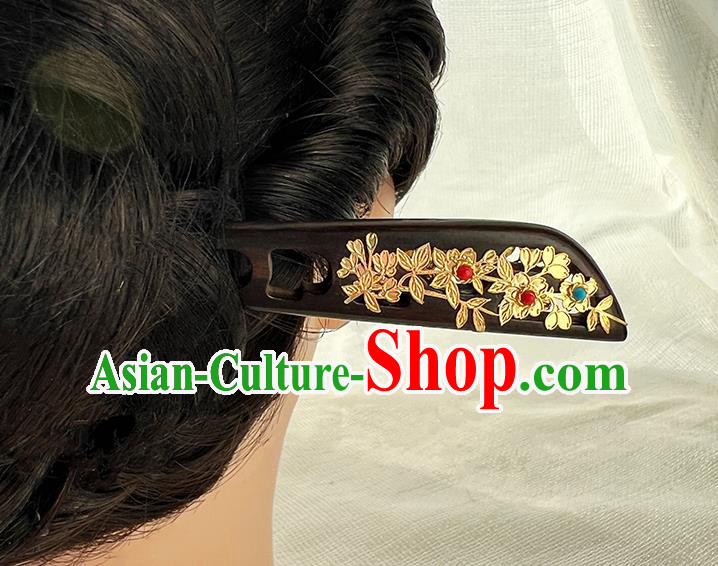 Chinese Handmade Ebony Hairpin Traditional Hanfu Wood Hair Stick Cheongsam Hair Jewelry Christmas Gift Chinese Handmade Ebony Hairpin Traditional Hanfu Wood Hair Stick Cheongsam Hair Jewelry Christmas Gift