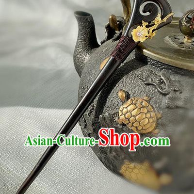 Handmade Christmas Gift Chinese Hanfu Headgear Traditional Ebony Hairpin Cheongsam Hair Jewelry