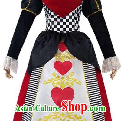 Christmas Stage Performance Costume European Retro Clothing Top England Red Queen Playing Cards Dress