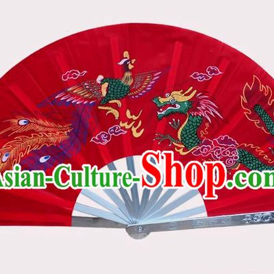 Top Tai Chi Dance Fan Kung Fu Fan Stage Performance Stainless Metal Fan