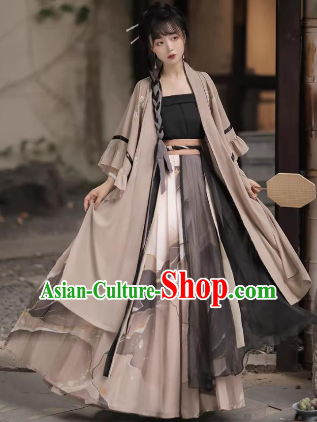 China Song Dynasty Young Lady Clothing Ancient Woman Costumes Hanfu Grey Qiyao Ruqun China Song Dynasty Young Lady Clothing Ancient Woman Costumes Hanfu Grey Qiyao Ruqun