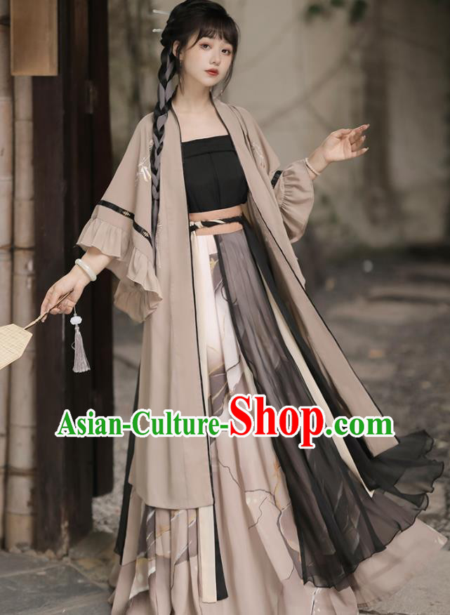 China Song Dynasty Young Lady Clothing Ancient Woman Costumes Hanfu Grey Qiyao Ruqun China Song Dynasty Young Lady Clothing Ancient Woman Costumes Hanfu Grey Qiyao Ruqun