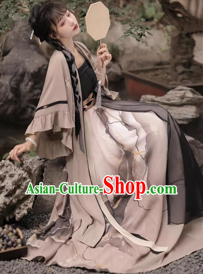 China Song Dynasty Young Lady Clothing Ancient Woman Costumes Hanfu Grey Qiyao Ruqun China Song Dynasty Young Lady Clothing Ancient Woman Costumes Hanfu Grey Qiyao Ruqun