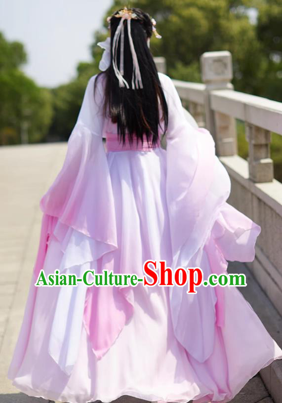 Pink Hanfu Embroidered Dress China Ming Dynasty Young Woman Clothing Ancient Fairy Dance Costume Pink Hanfu Embroidered Dress China Ming Dynasty Young Woman Clothing Ancient Fairy Dance Costume