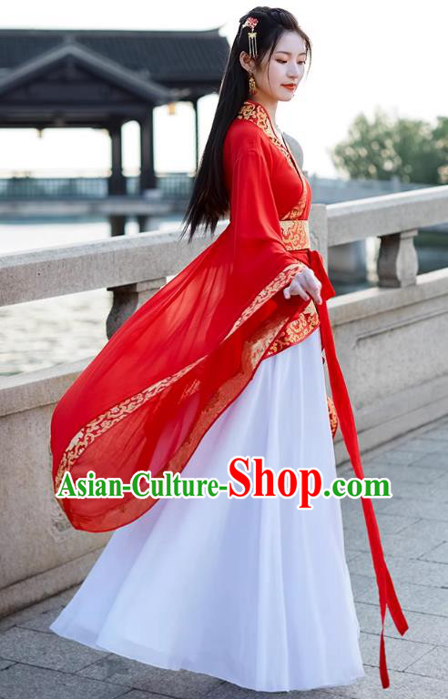 China Ancient Dance Costume Red Hanfu Quju Dress Han Dynasty Young Woman Clothing China Ancient Dance Costume Red Hanfu Quju Dress Han Dynasty Young Woman Clothing