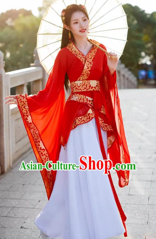 China Ancient Dance Costume Red Hanfu Quju Dress Han Dynasty Young Woman Clothing China Ancient Dance Costume Red Hanfu Quju Dress Han Dynasty Young Woman Clothing