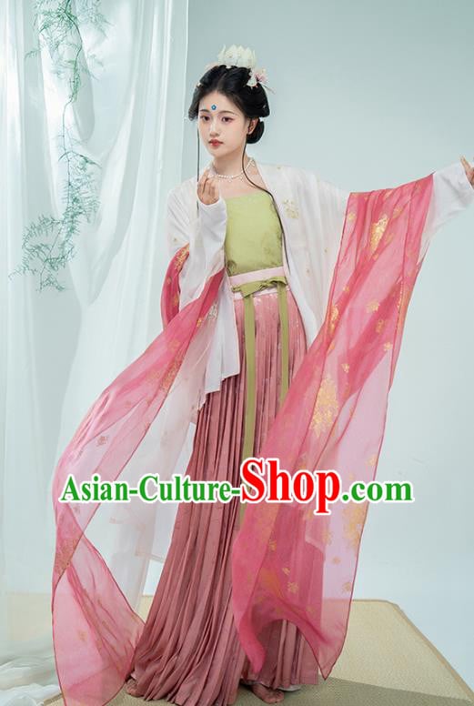 China Traditional Hanfu Ancient Song Dynasty Palace Lady Dress Costumes Complete Set
